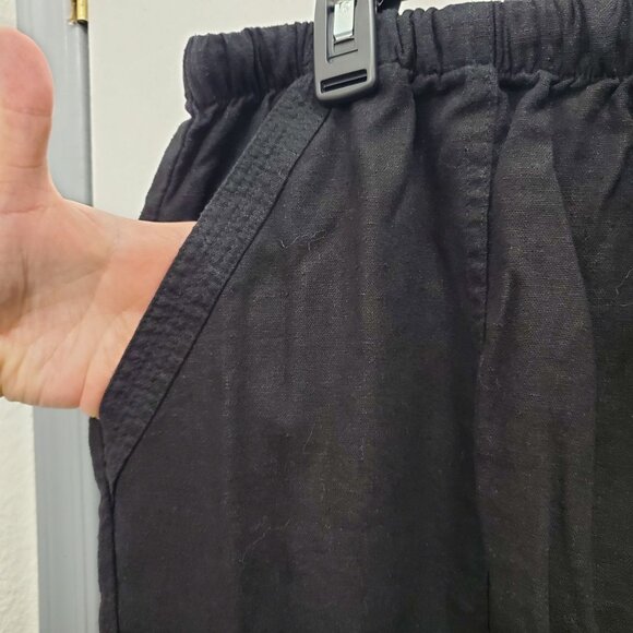 Ellos Woman's Black Linen Blend Elastic Waist Pull On Casual Pants Plus‎ Size 18 - Picture 2 of 8